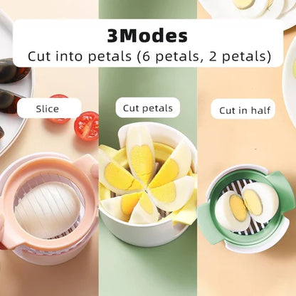 3-in-1 Egg Slicer Tool with Egg Piercer, Stainless Steel Wire Cutter & Slicer, Egg Cutter & Dicer