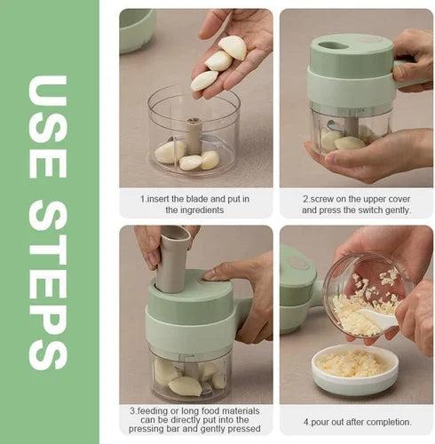 4-in-1 Multi-Functional Portable Vegetable Cutter, Wireless Food Processor & Chopper Machine