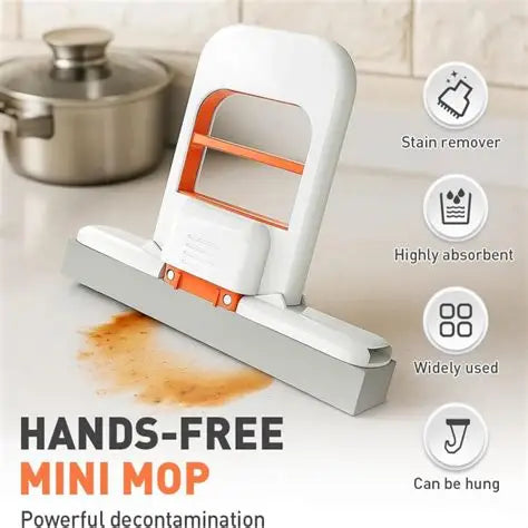 Mop Mini Foldable Mop Portable Self-Squeeze Quick Super Absorbent for Wet & Dry Granite Cleaning Kitchen Counters Tables & Glass